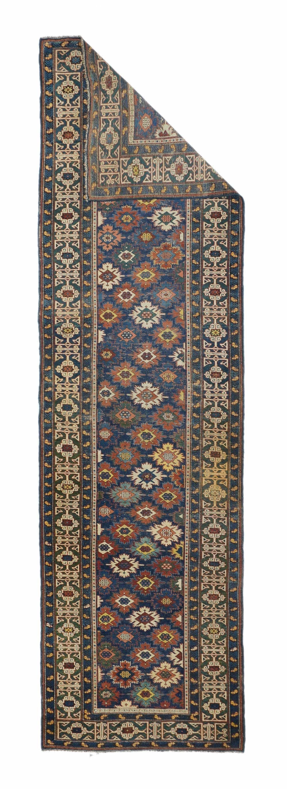 Antique Caucasian Kuba Rug 3'4'' x 11'10''