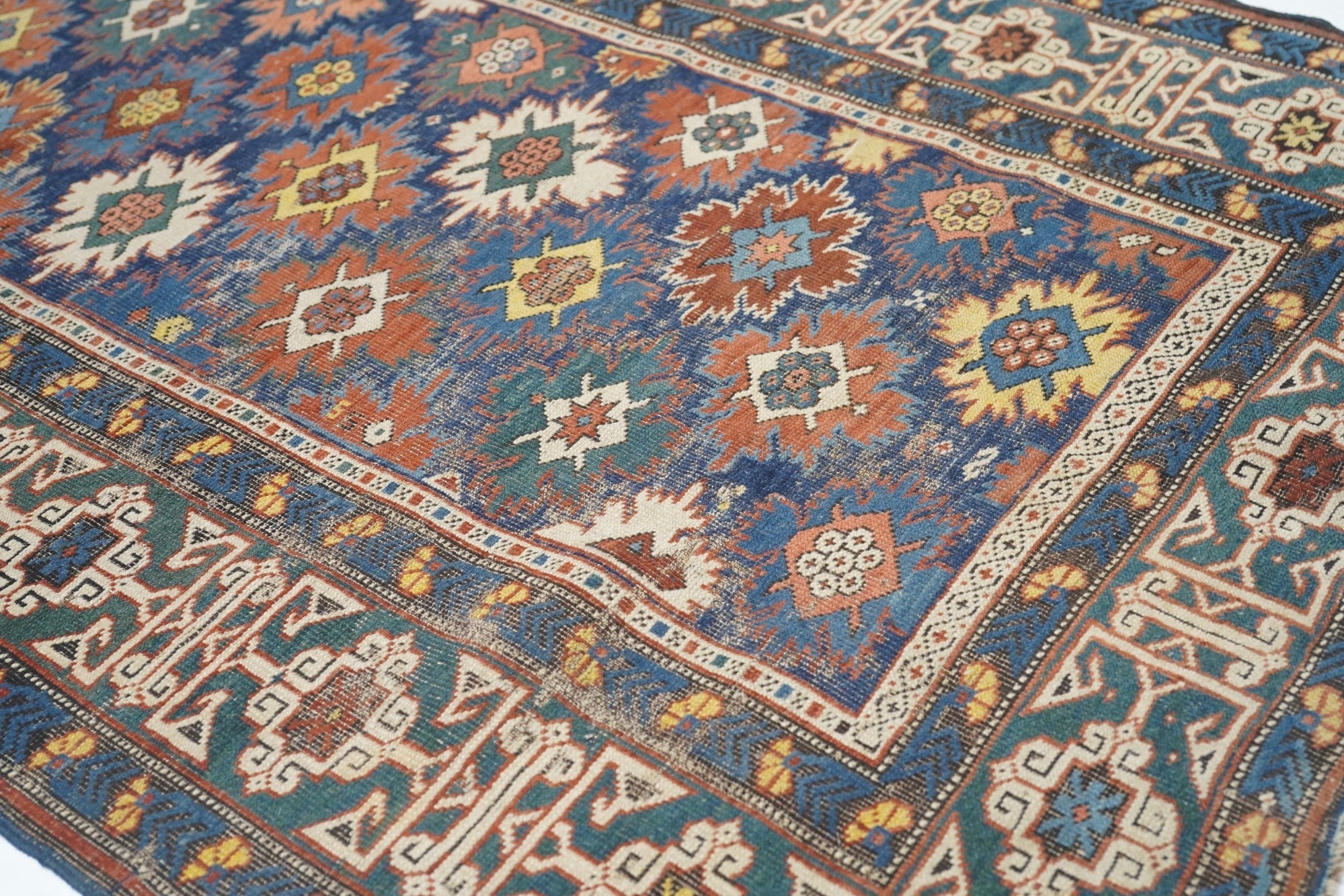 Antique Caucasian Kuba Rug 3'4'' x 11'10''