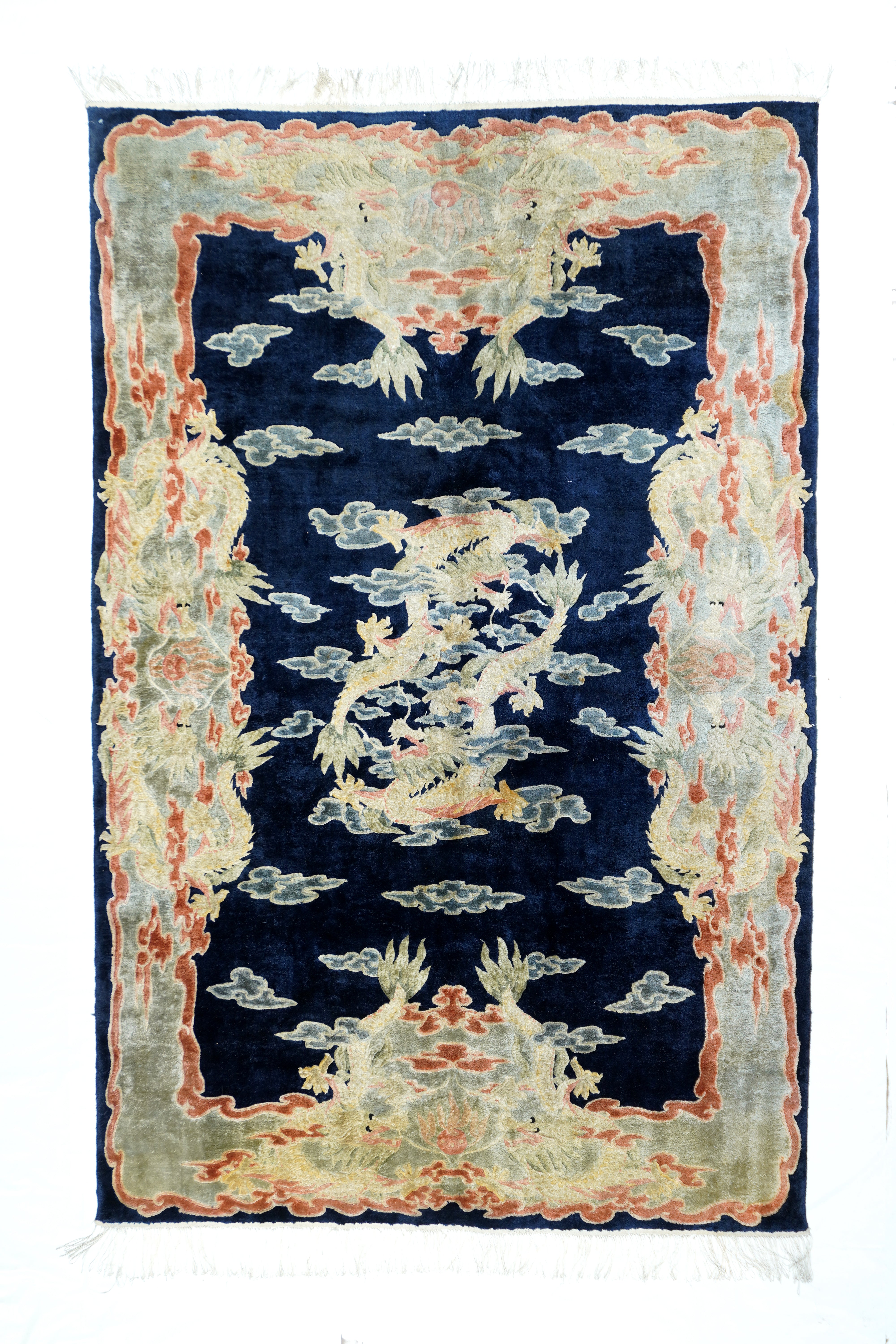 Vintage Chinese Silk Rug 5' 1" x 7'0"