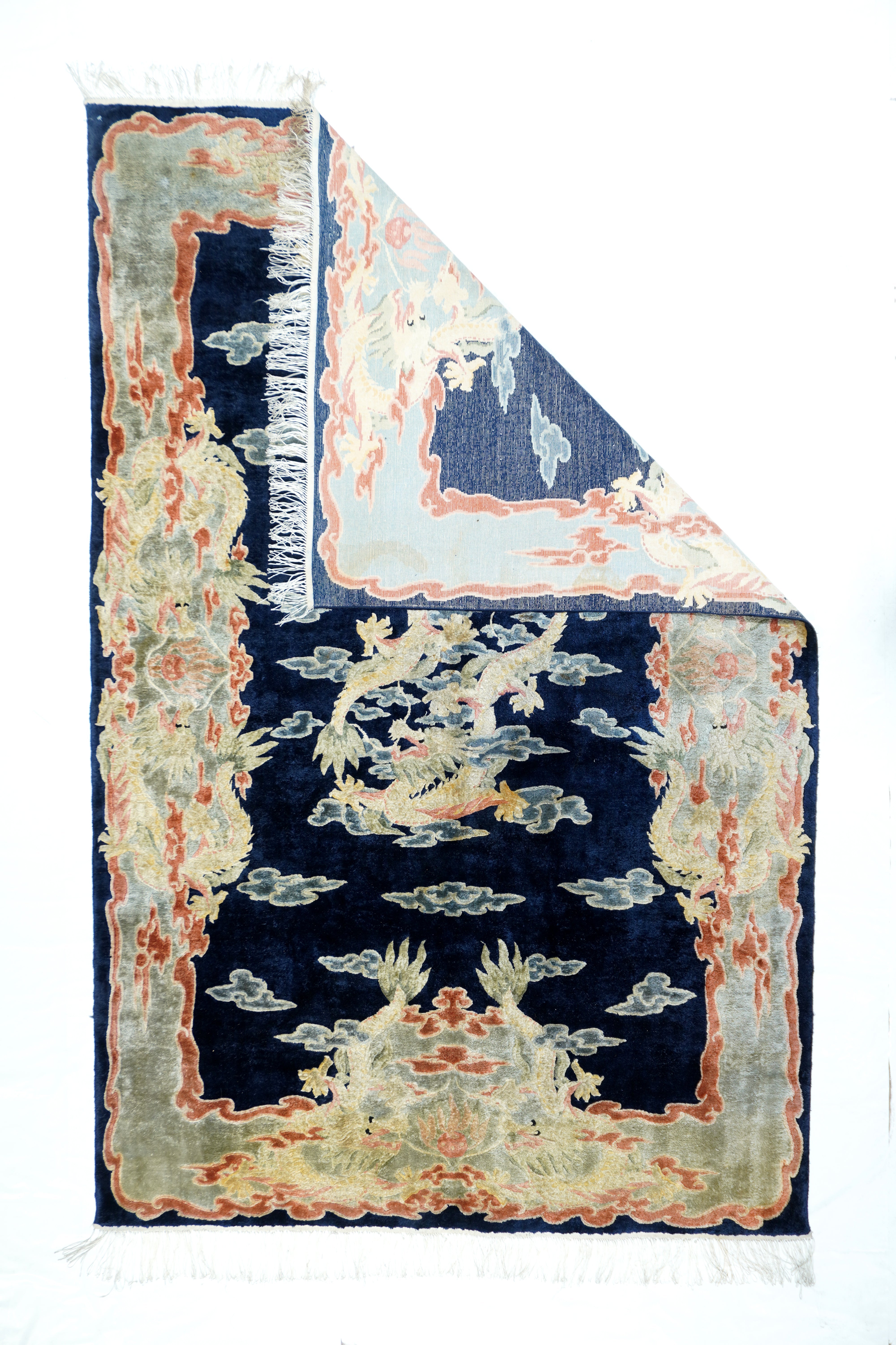 Vintage Chinese Silk Rug 5' 1" x 7'0"