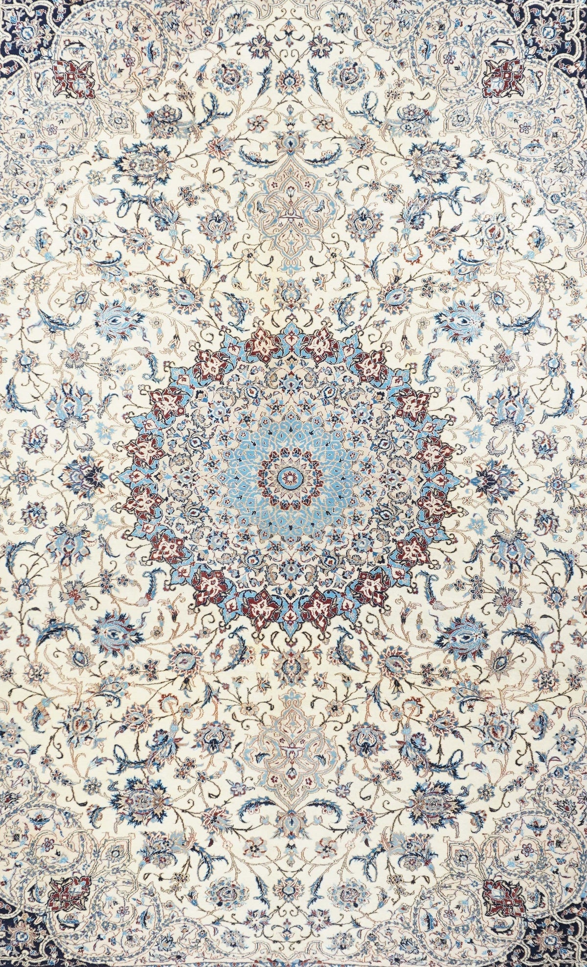 Extremely Ffine Nain Rug Wool & Silk Rug 6'11'' x 10'5''