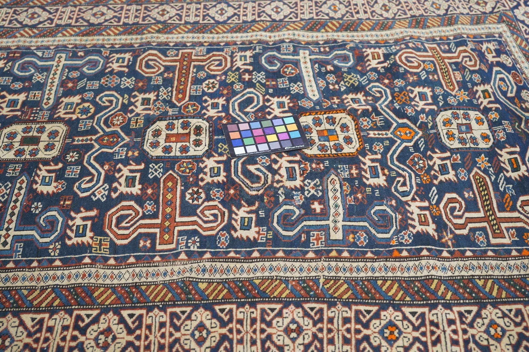 Antique Caucasian Perpedil Rug 4'2'' x 5'2''