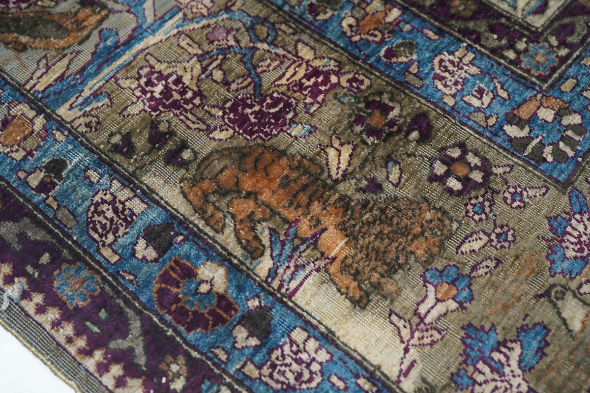 Extremely Fine Antique Silk  Kashan Rug 6'6'' x 9'8''