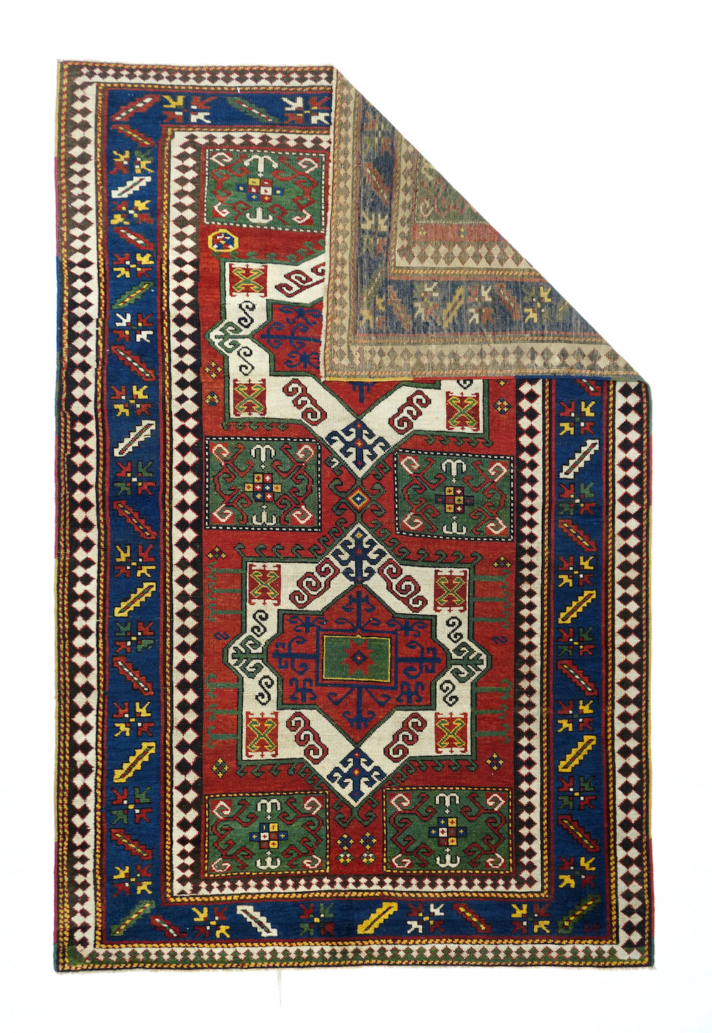 Antique Caucasian Kazak Rug 4'9'' x 7'4''