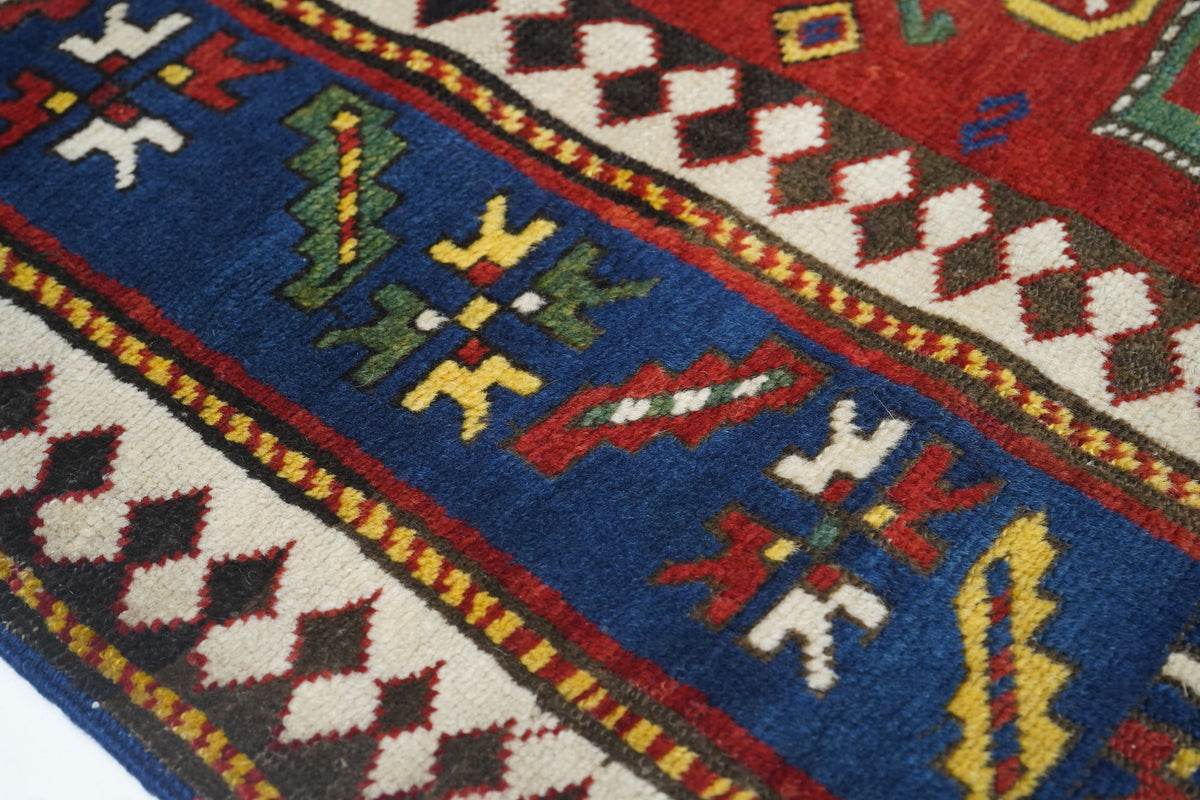 Antique Caucasian Kazak Rug 4'9'' x 7'4''