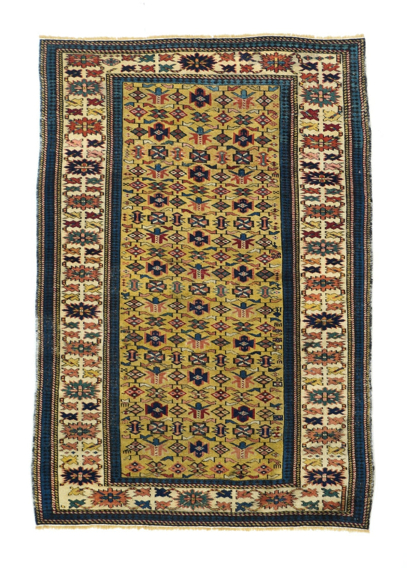 Antique Caucasian Kuba Rug 3'2'' x 4'7''