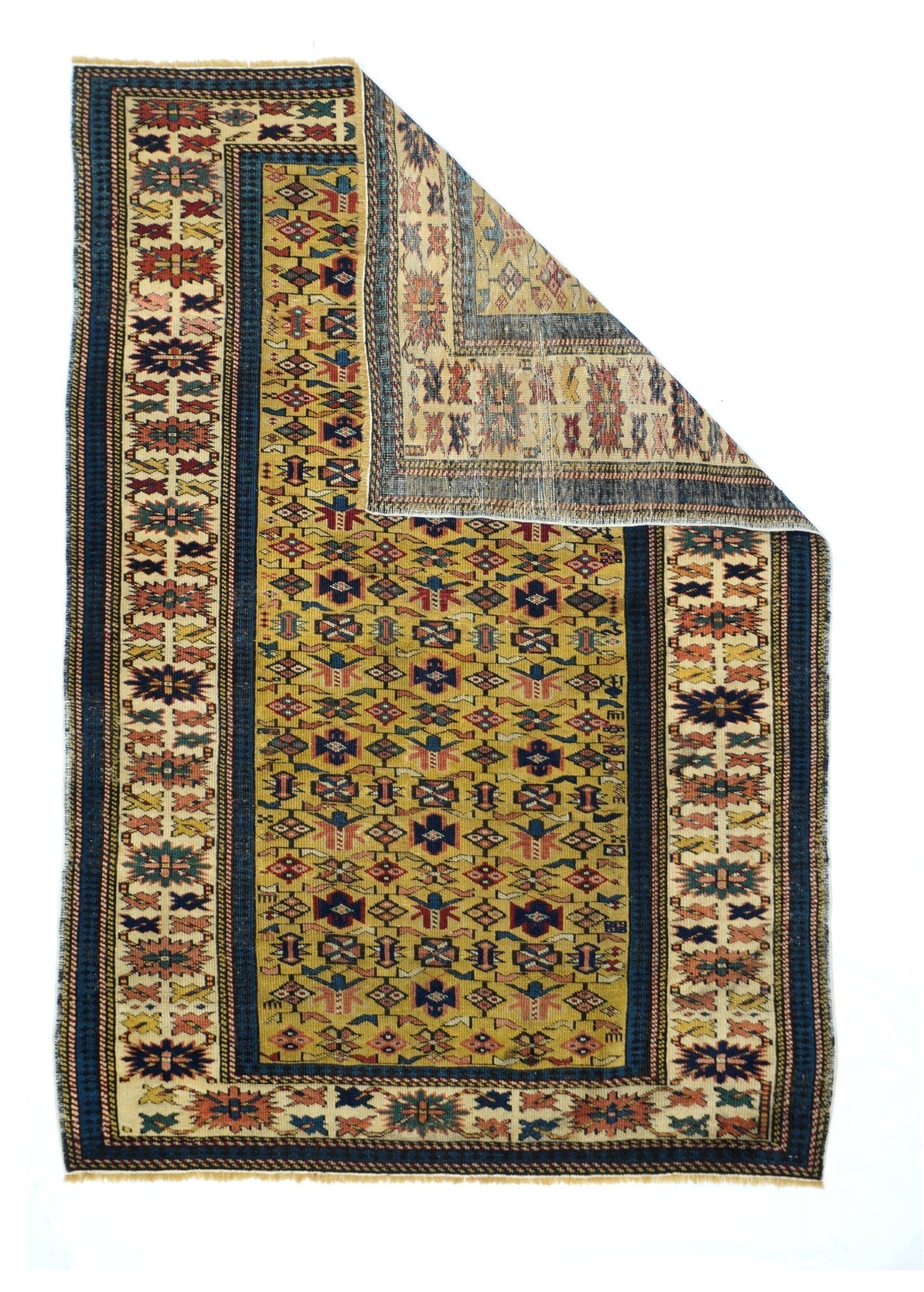 Antique Caucasian Kuba Rug 3'2'' x 4'7''