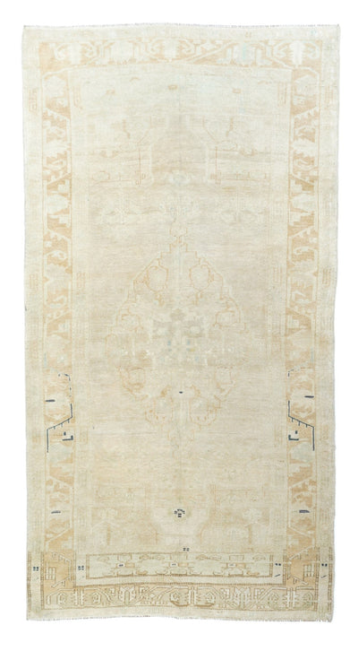 Vintage Turkish Oushak Rug 4'7'' x 8'10''
