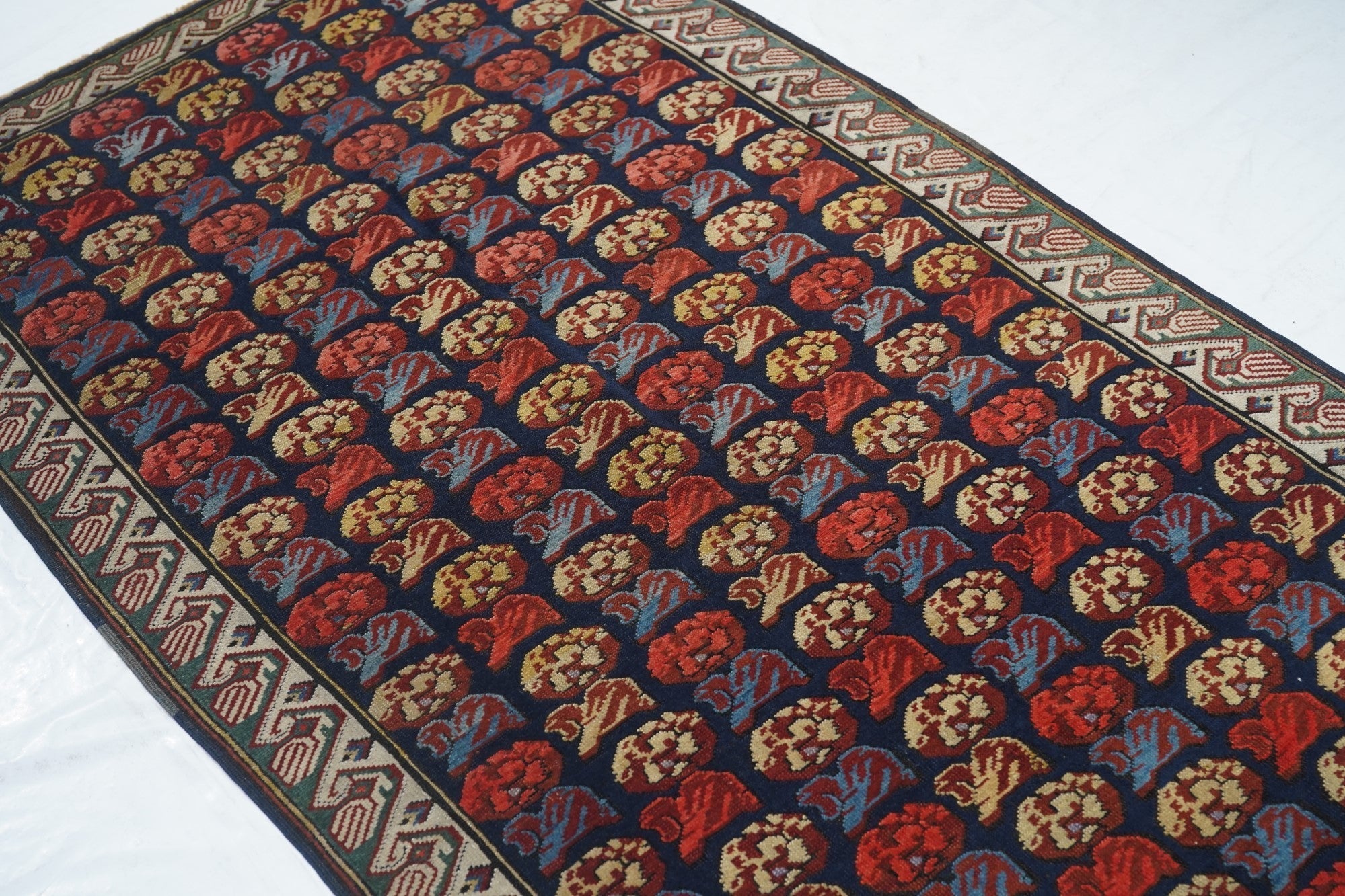 Antique Caucasian Zehour Rug 3'7'' x 9'11''