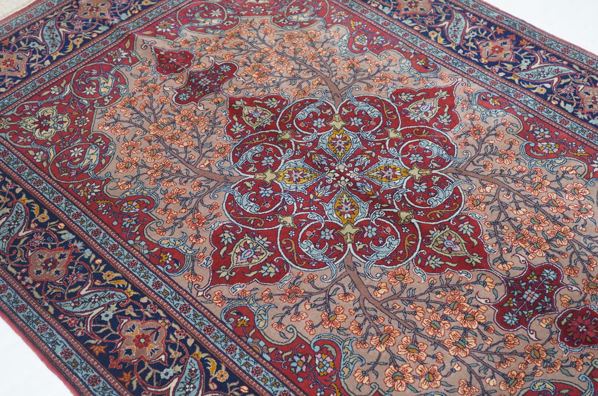 Extremely Fine Antique  Tehran Wool Rug 4'7'' x 6'8''