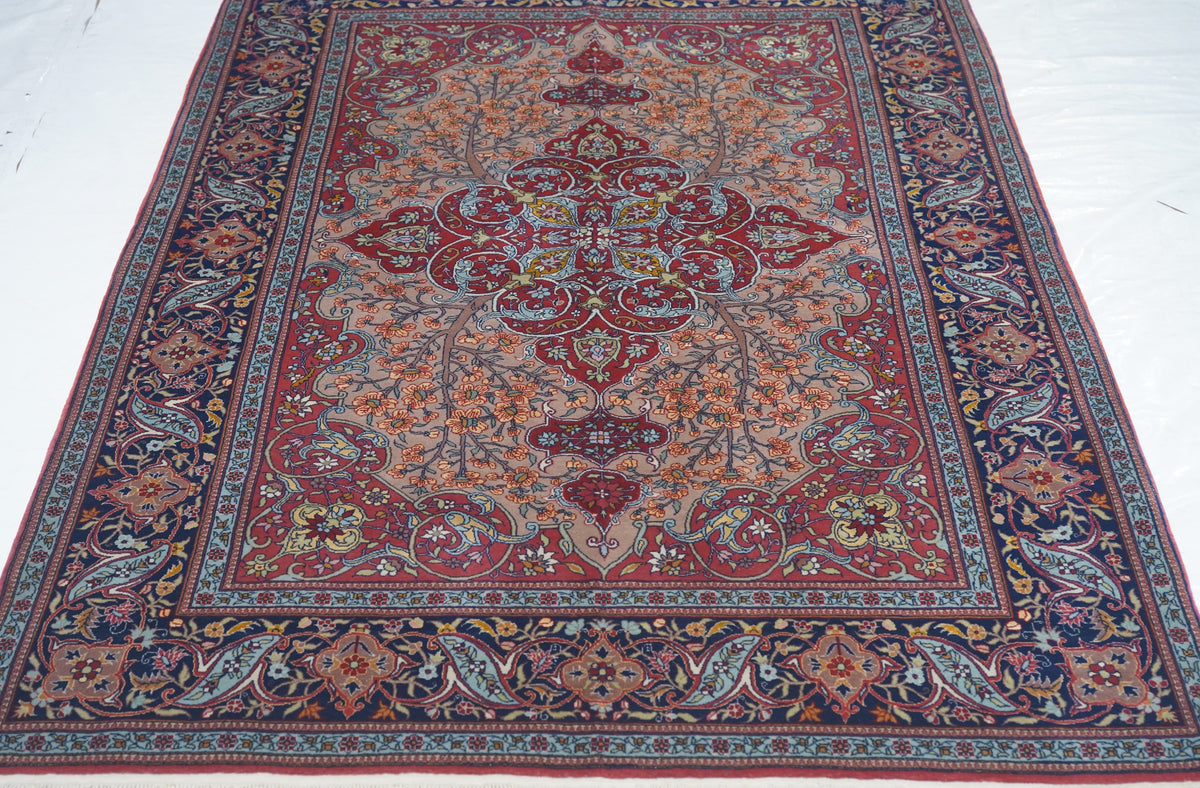 Extremely Fine Antique  Tehran Wool Rug 4'7'' x 6'8''