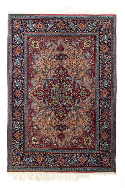 Extremely Fine Antique  Tehran Wool Rug 4'7'' x 6'8''