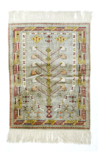 Extremely Fine Antique Silk Hereke Rug 2'6'' x 3'5''