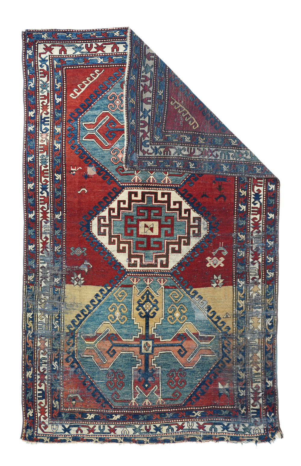 Antique Caucasian Kazak Rug 4'4'' x 9'3''