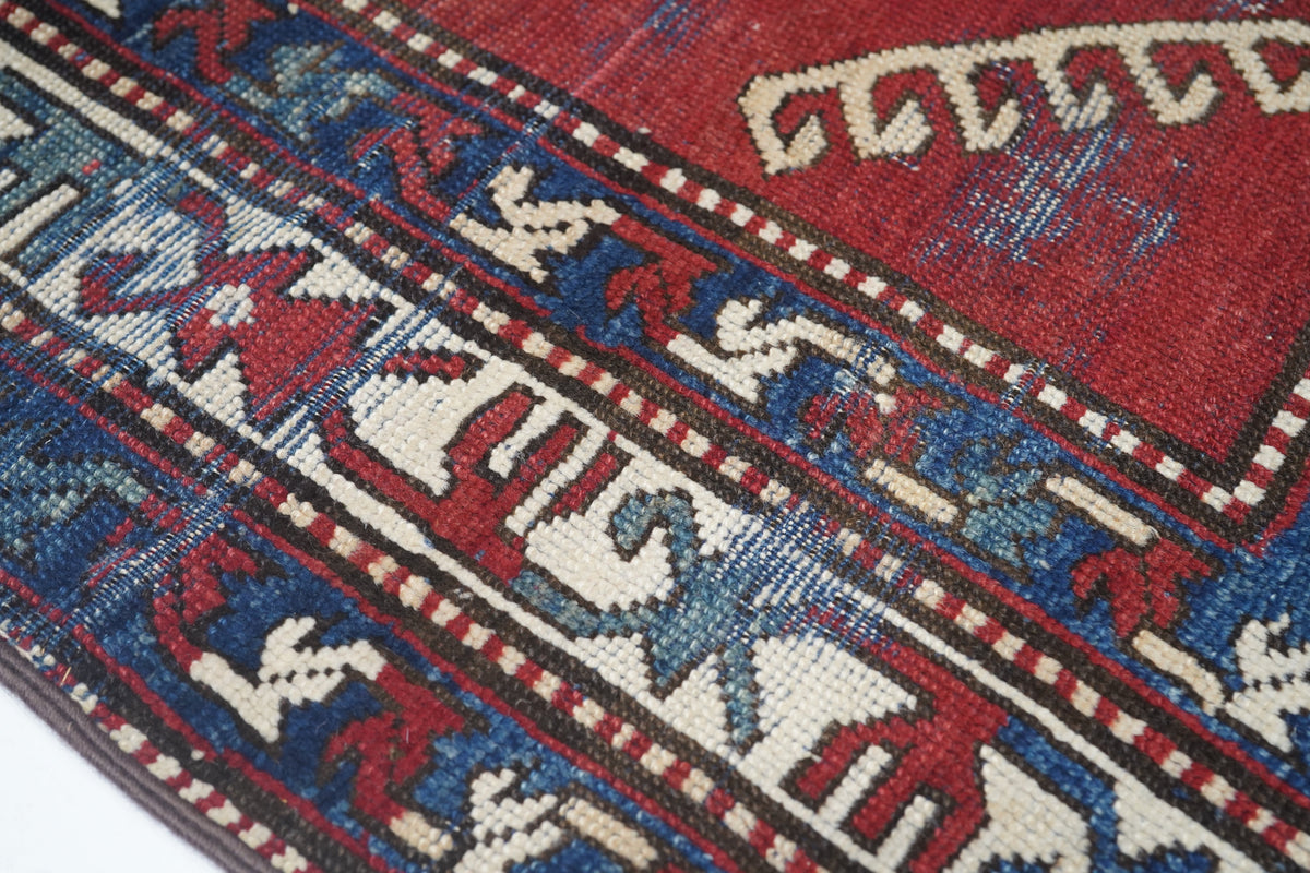 Antique Caucasian Kazak Rug 4'4'' x 9'3''