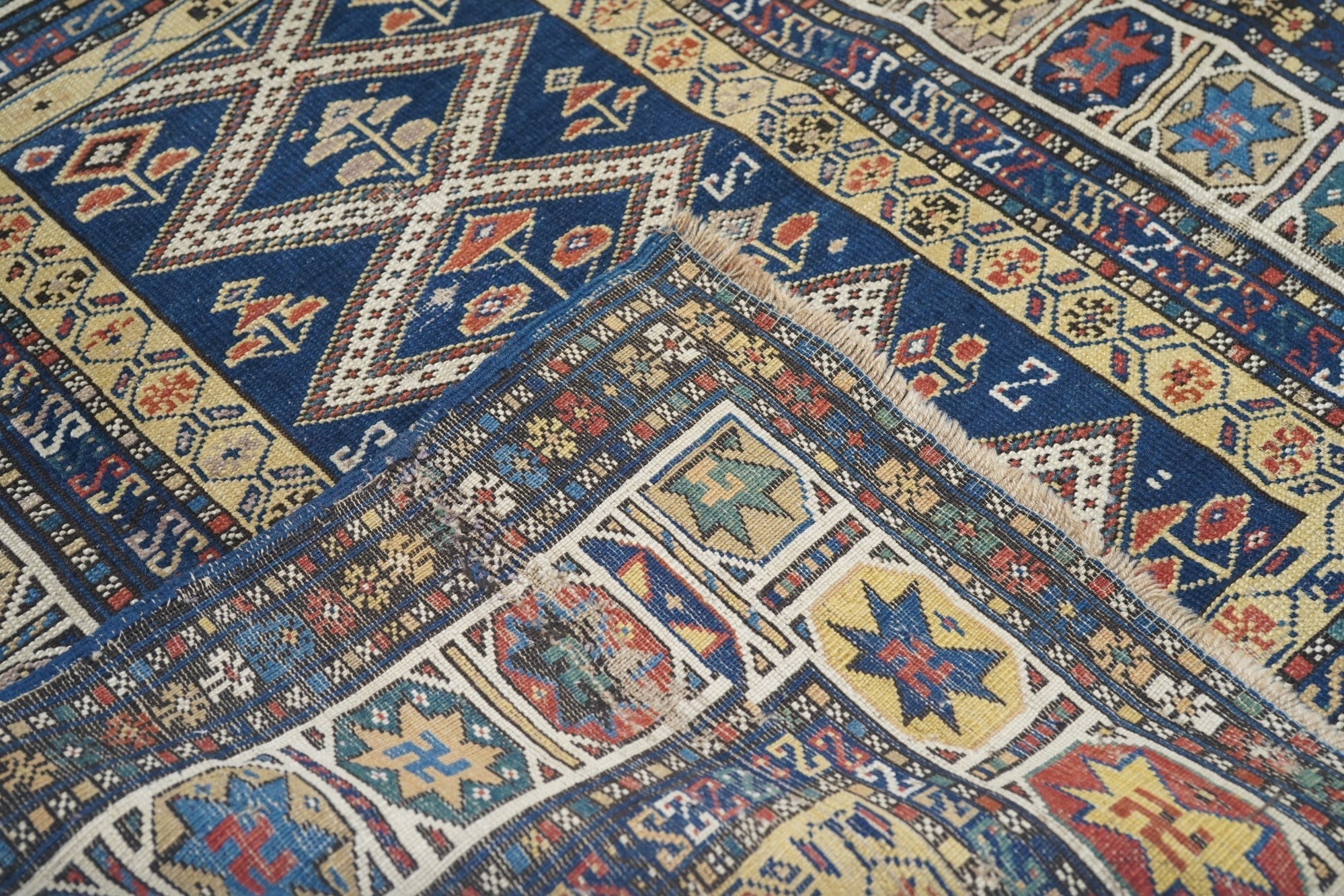 Antique Caucasian Shirvan Rug 3'3'' x 3'9''