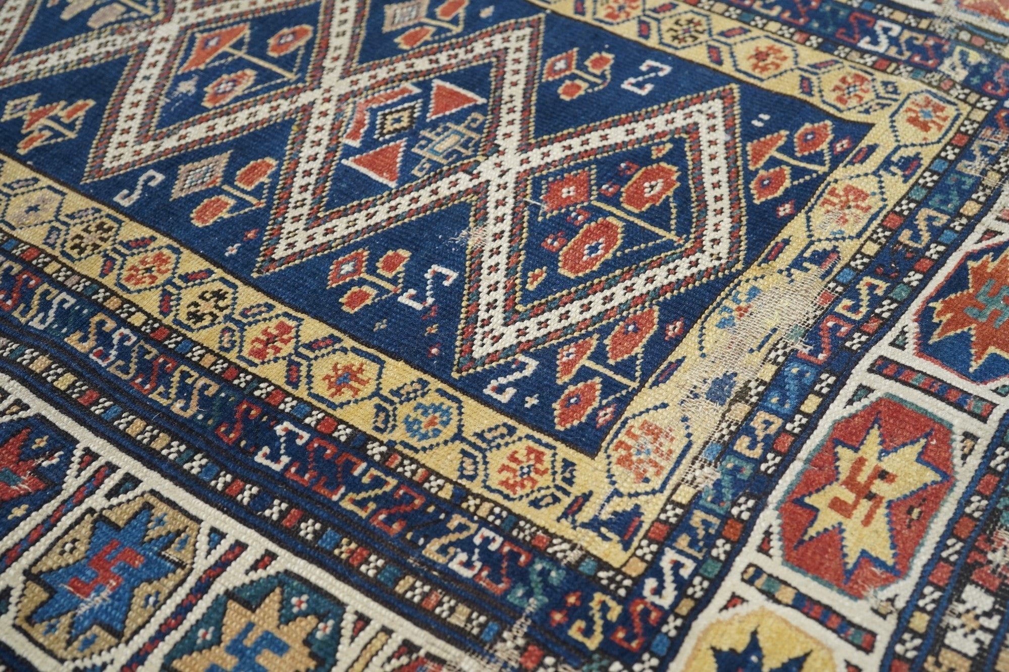 Antique Caucasian Shirvan Rug 3'3'' x 3'9''