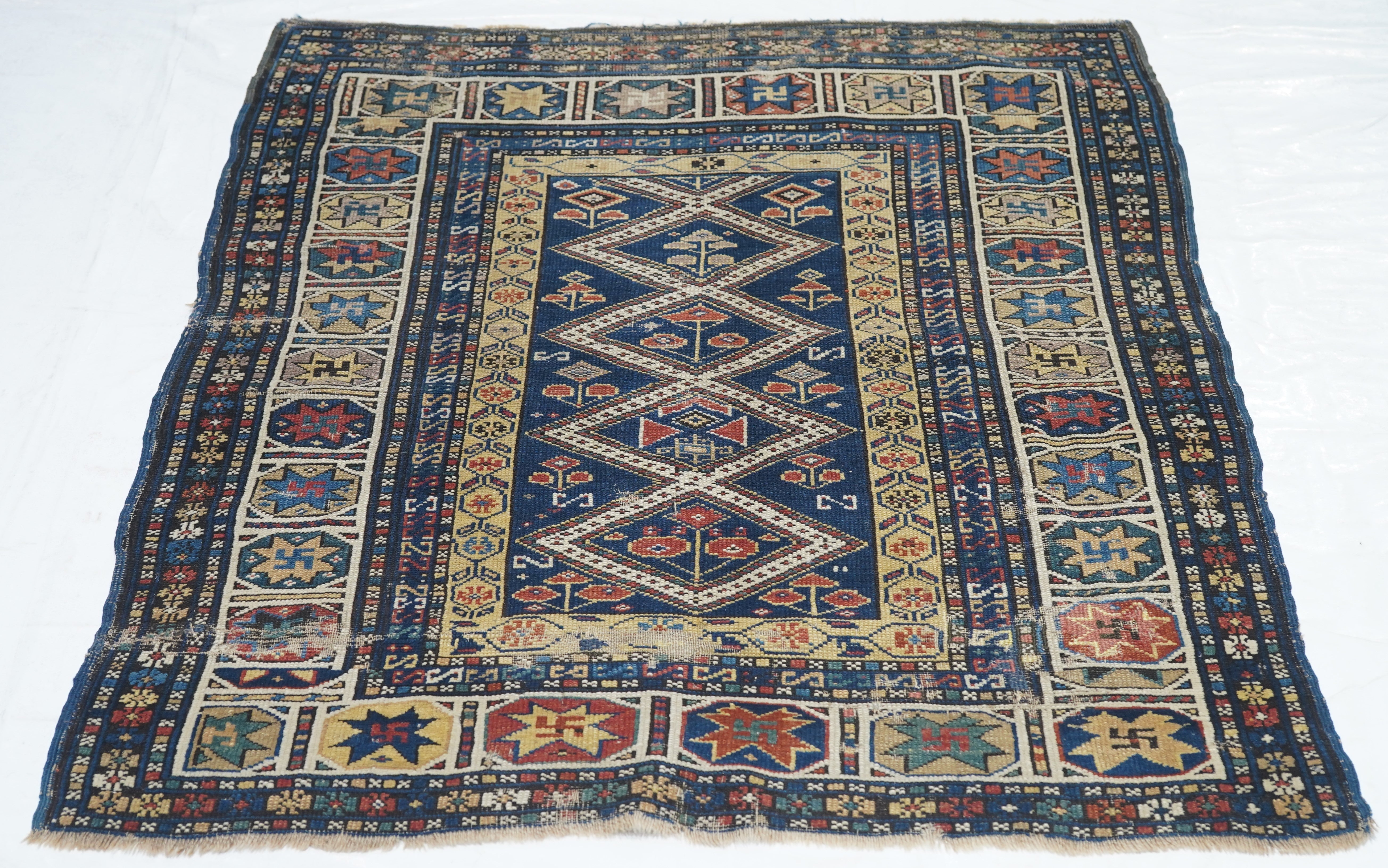 Antique Caucasian Shirvan Rug 3'3'' x 3'9''