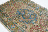 Extremely Fine Vintage Turkish Silk Hereke Rug 2'3'' x 3'3''