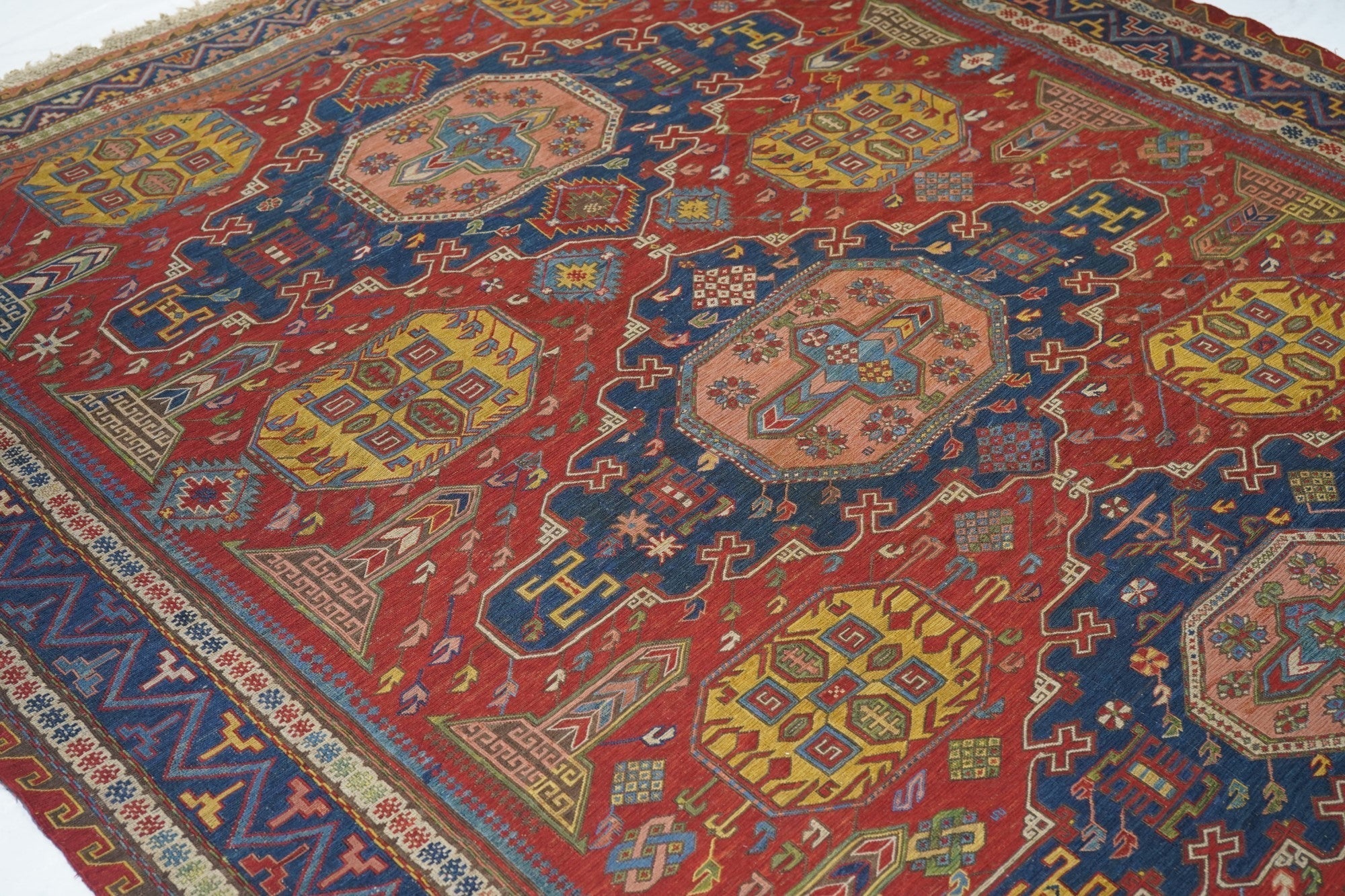 Antique Caucasian Sumak Rug 7'9'' x 9'4''