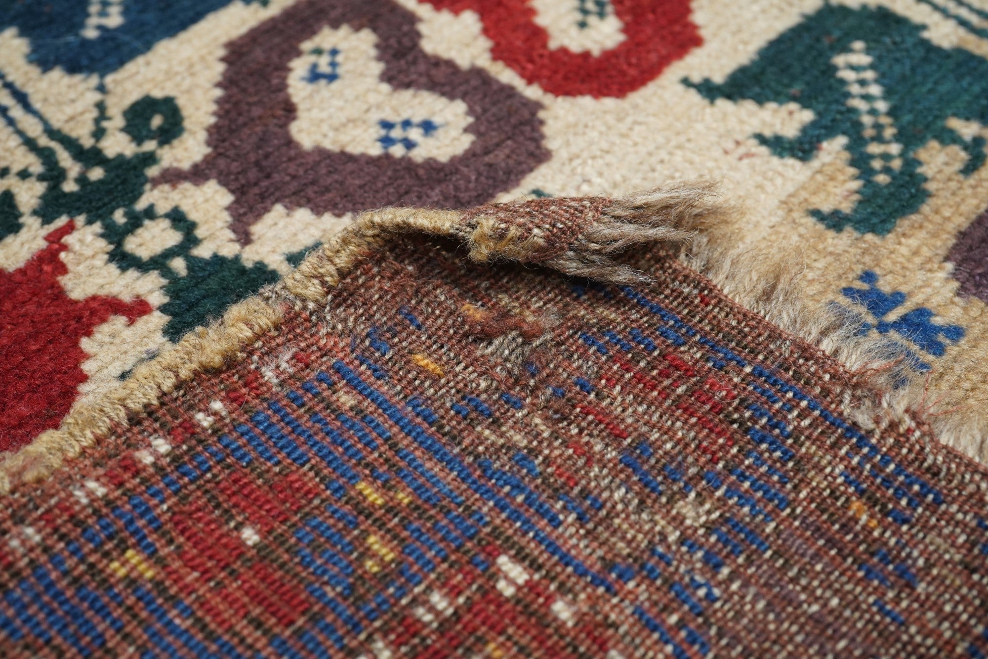 Antique Caucasian Kazak Rug 4'4'' x 7'7''