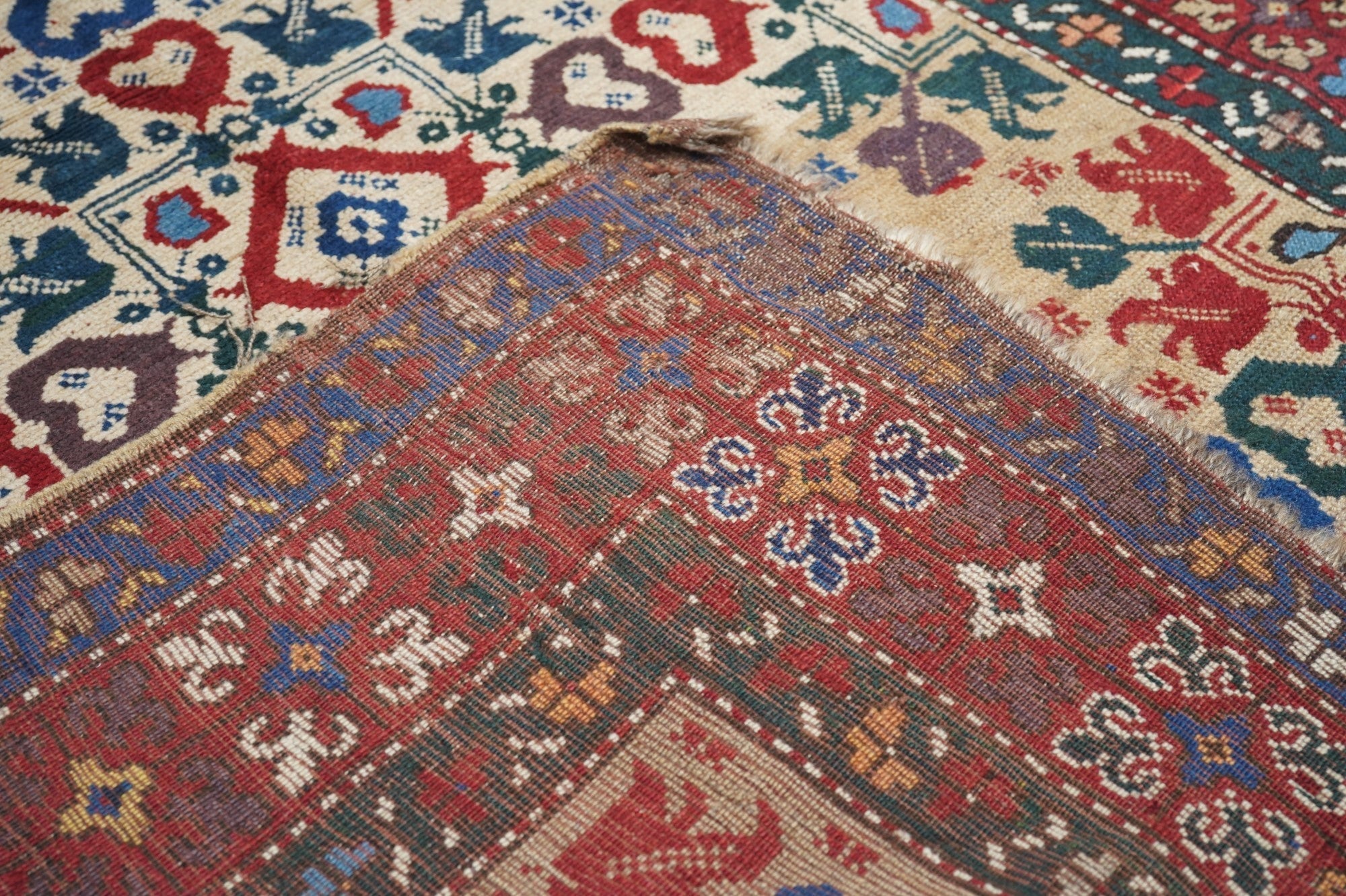 Antique Caucasian Kazak Rug 4'4'' x 7'7''