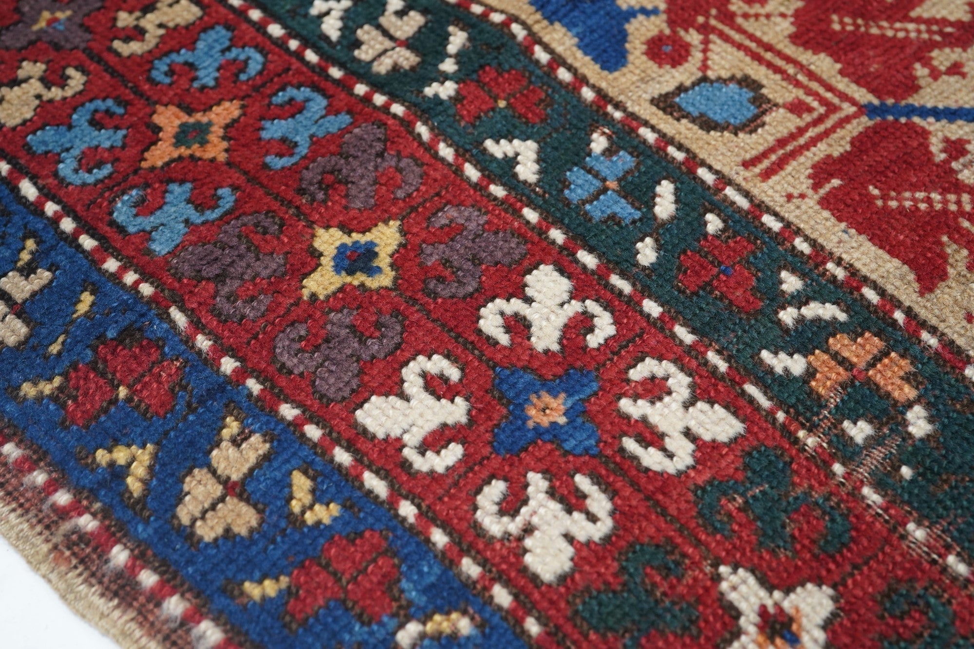 Antique Caucasian Kazak Rug 4'4'' x 7'7''