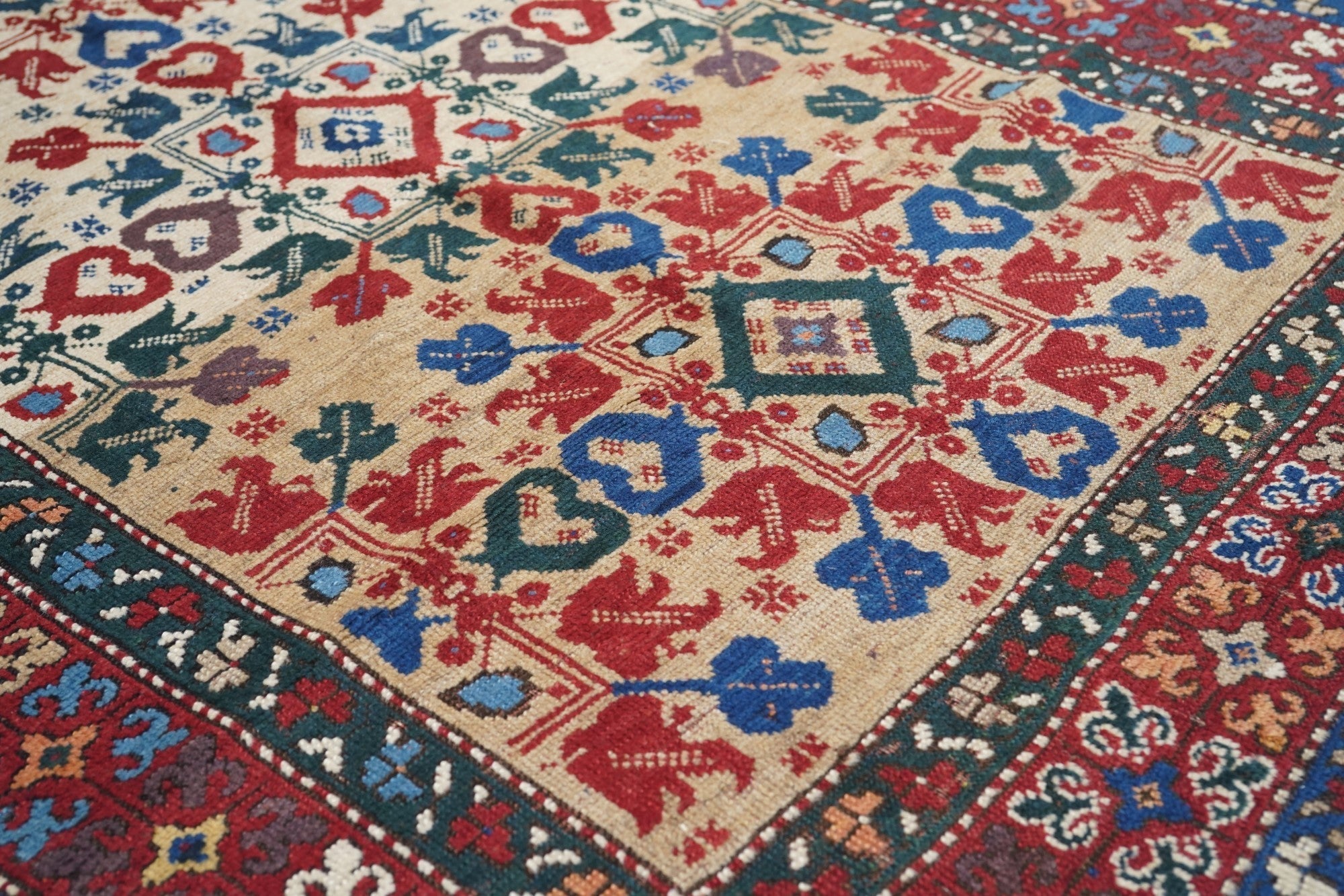 Antique Caucasian Kazak Rug 4'4'' x 7'7''