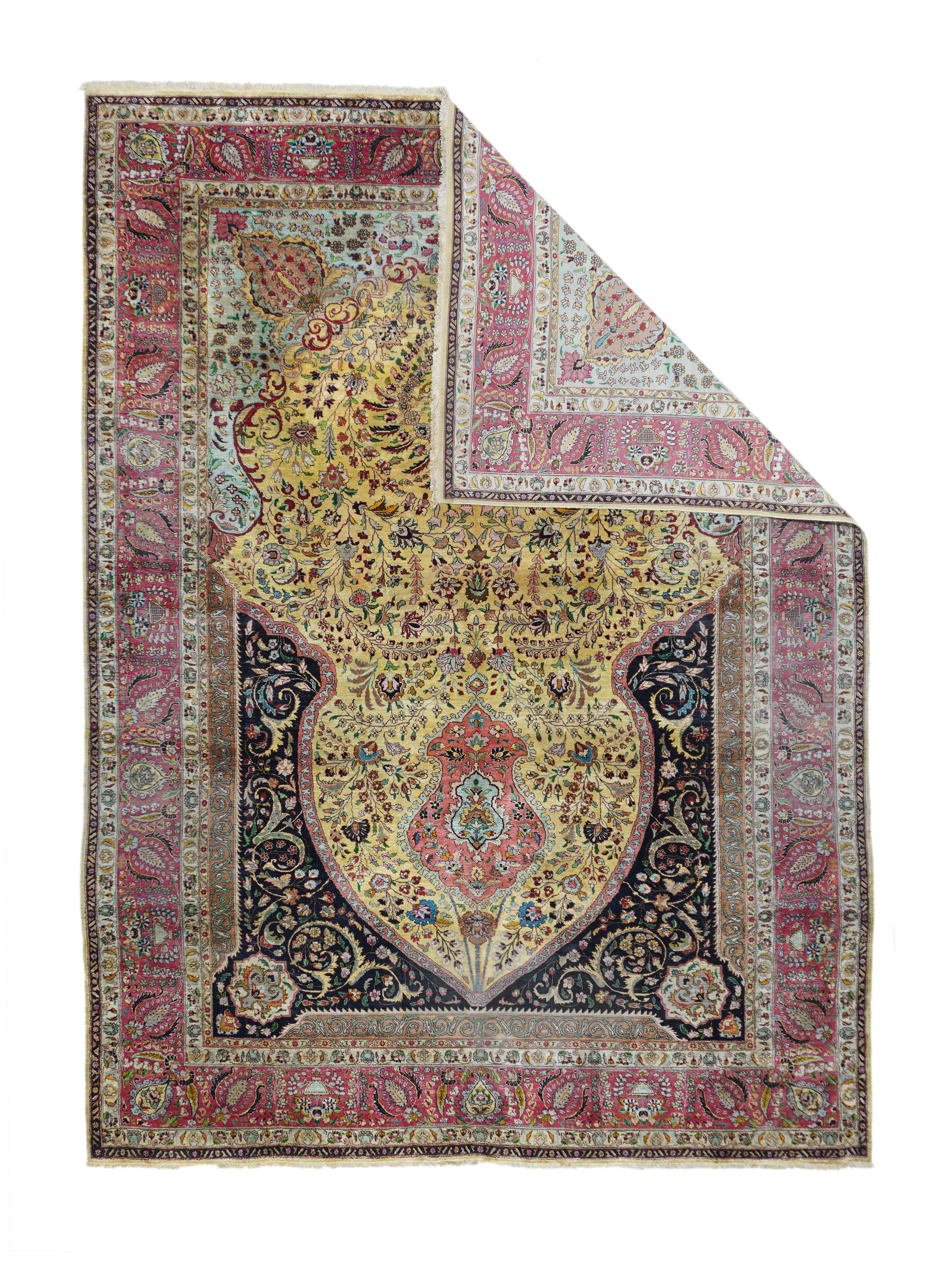 Extremely Fine Vintage Silk  Tabriz Rug 6'0" x 8'3''