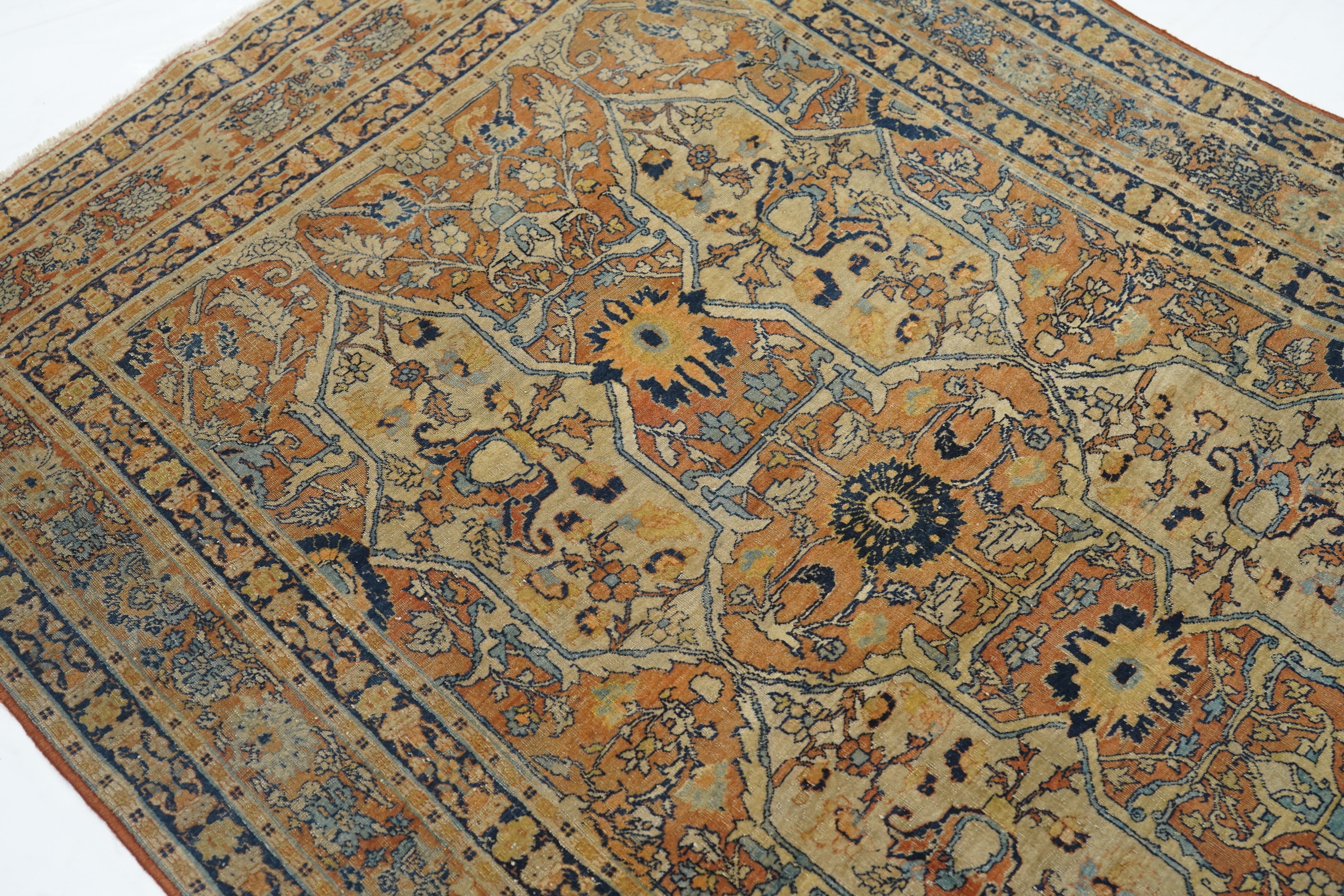 Antique Haji Jalili Tabriz Rug 4'3'' x 5'7''