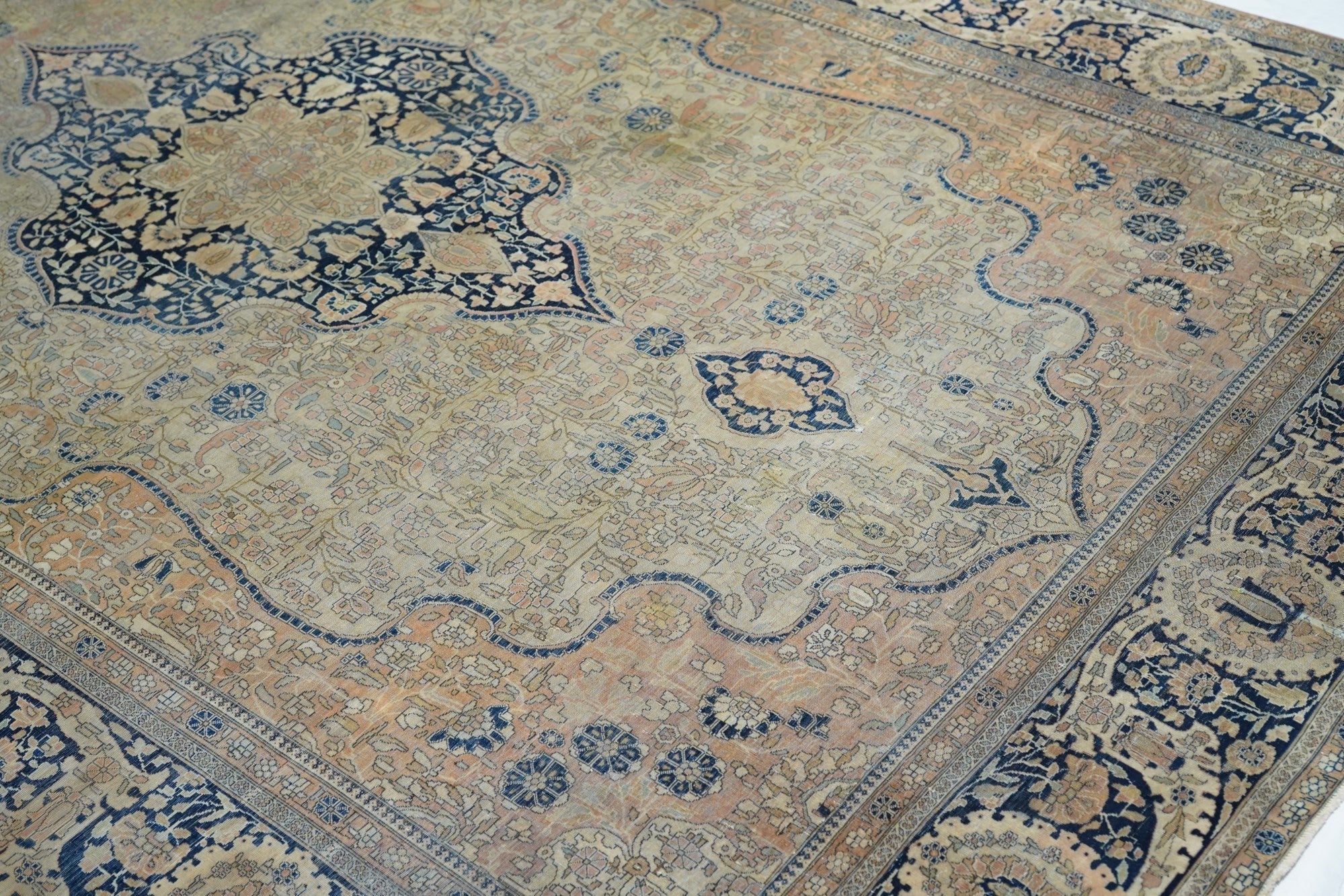 Antique Mohtasham Kashan Rug 6'11'' x 10'2''