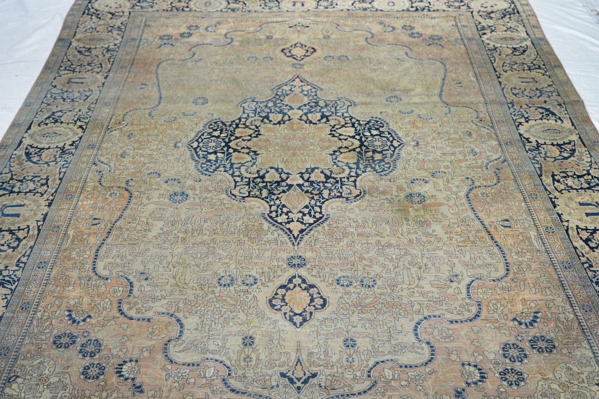 Antique Mohtasham Kashan Rug 6'11'' x 10'2''