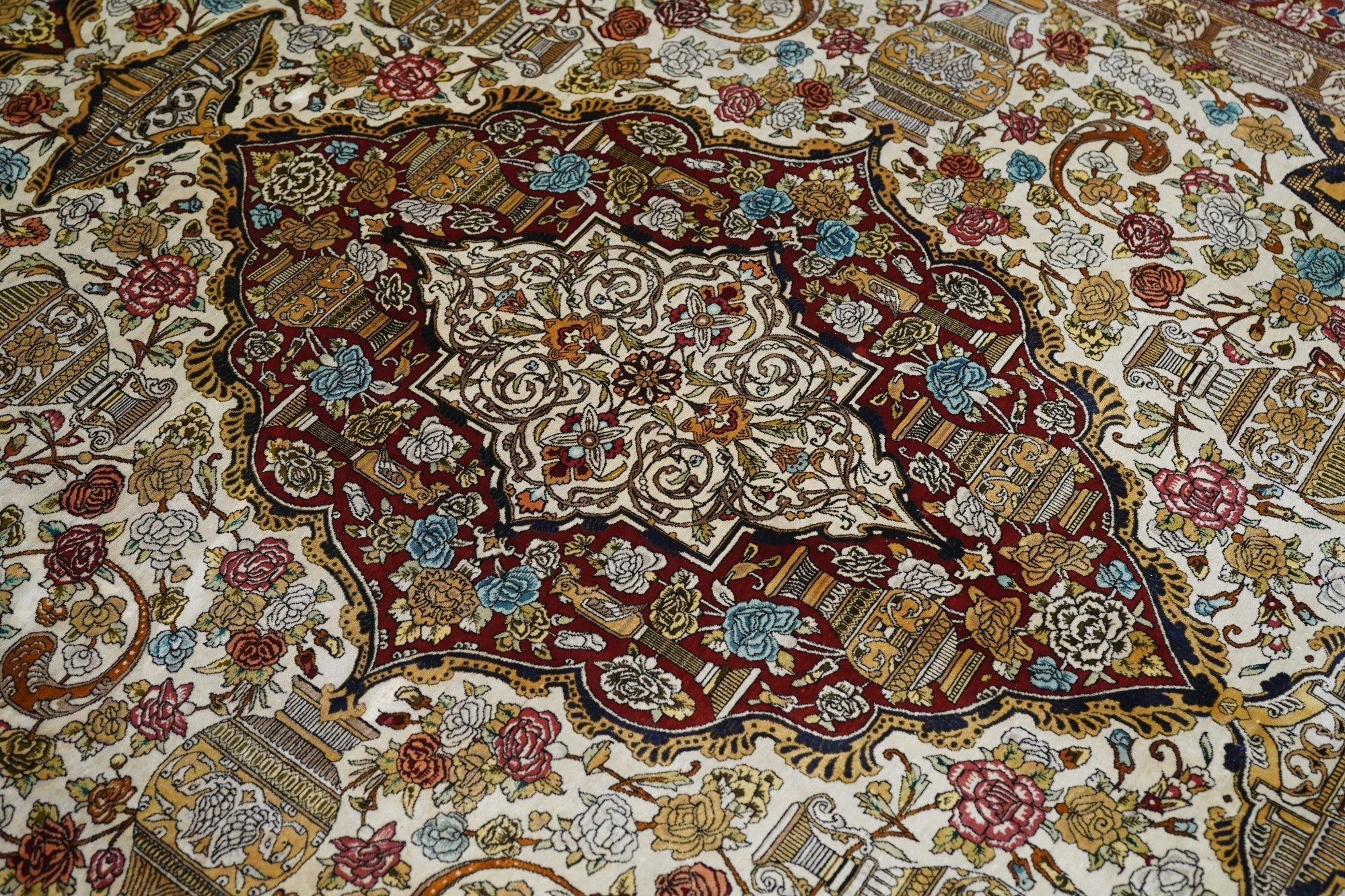 Fine  Silk Qum Rug 6'6'' x 9'10''