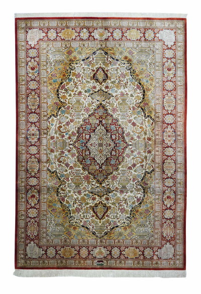 Fine  Silk Qum Rug 6'6'' x 9'10''
