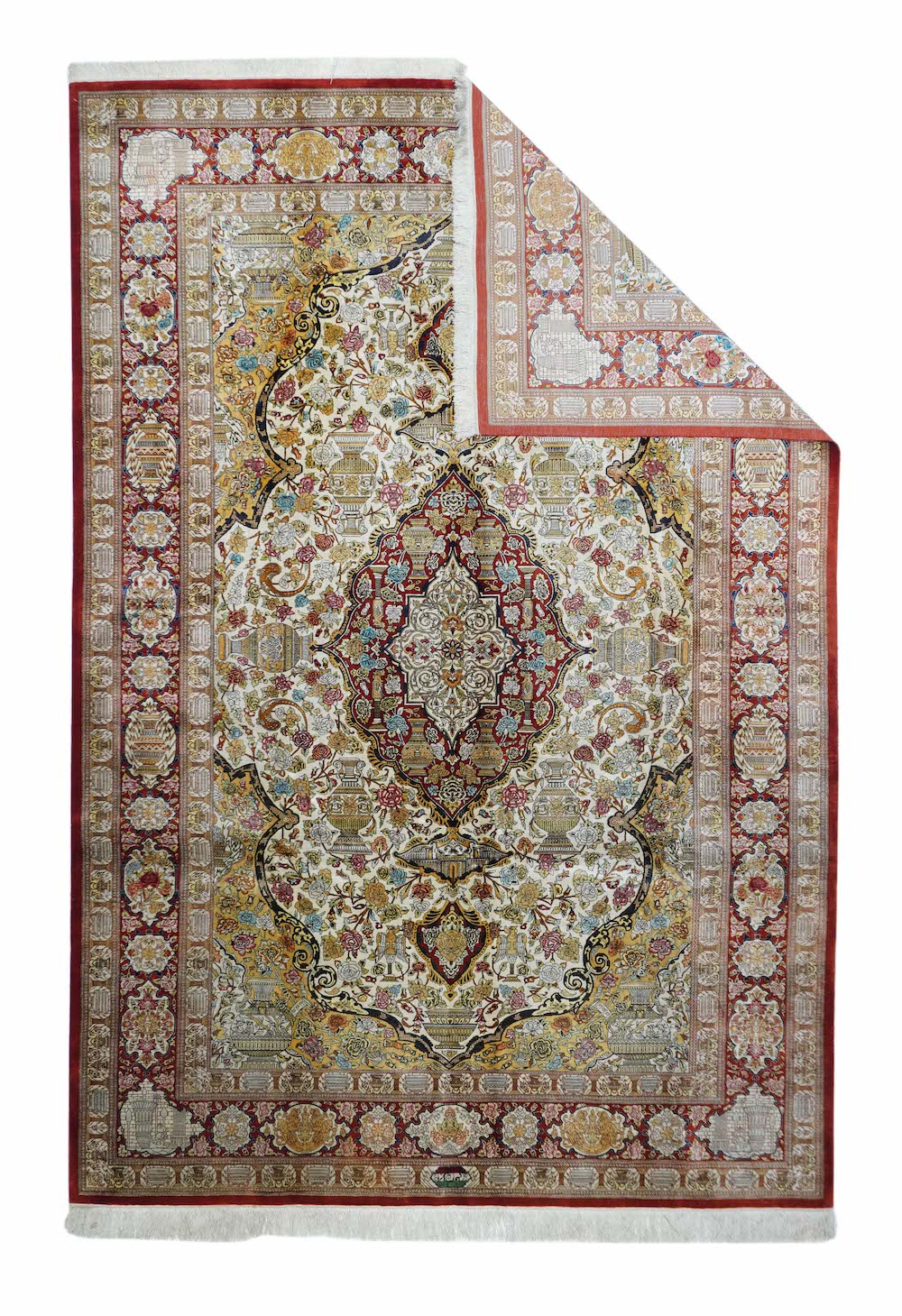 Fine  Silk Qum Rug 6'6'' x 9'10''