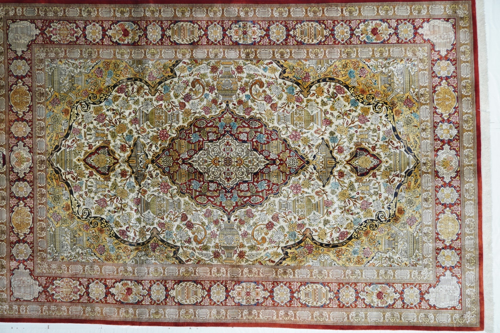 Fine  Silk Qum Rug 6'6'' x 9'10''