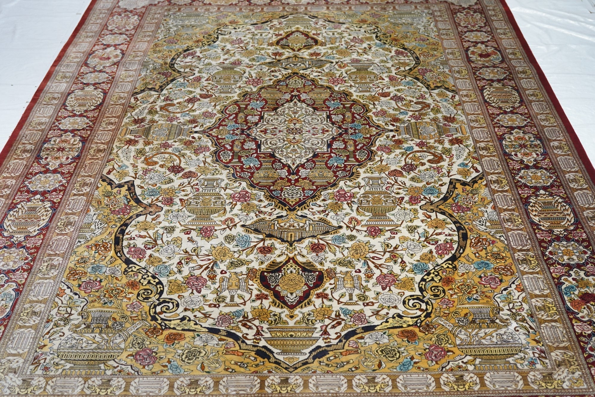 Fine  Silk Qum Rug 6'6'' x 9'10''