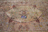 Extremely Fine Vintage Turkish Hereke Silk & Metal Rug 6' 11" x 10' 3"
