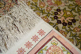 Extremely Fine Vintage Turkish Hereke Silk & Metal Rug 6' 11" x 10' 3"