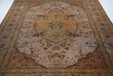 Extremely Fine Vintage Turkish Hereke Silk & Metal Rug 6' 11" x 10' 3"