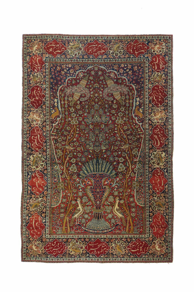 Antique Mohtasham Kashan Rug 4'6'' x 6'10''