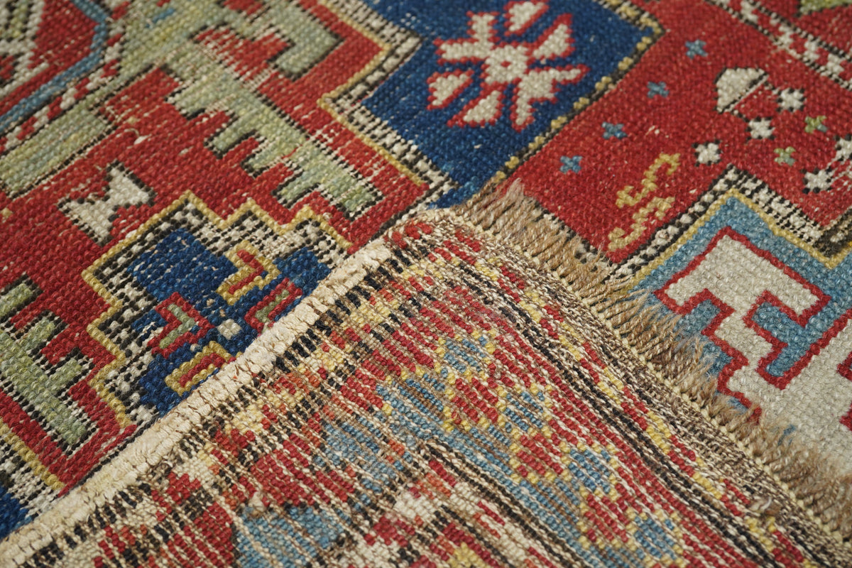 Antique Caucasian Lezgi Rug 4'0'' x 6'9''
