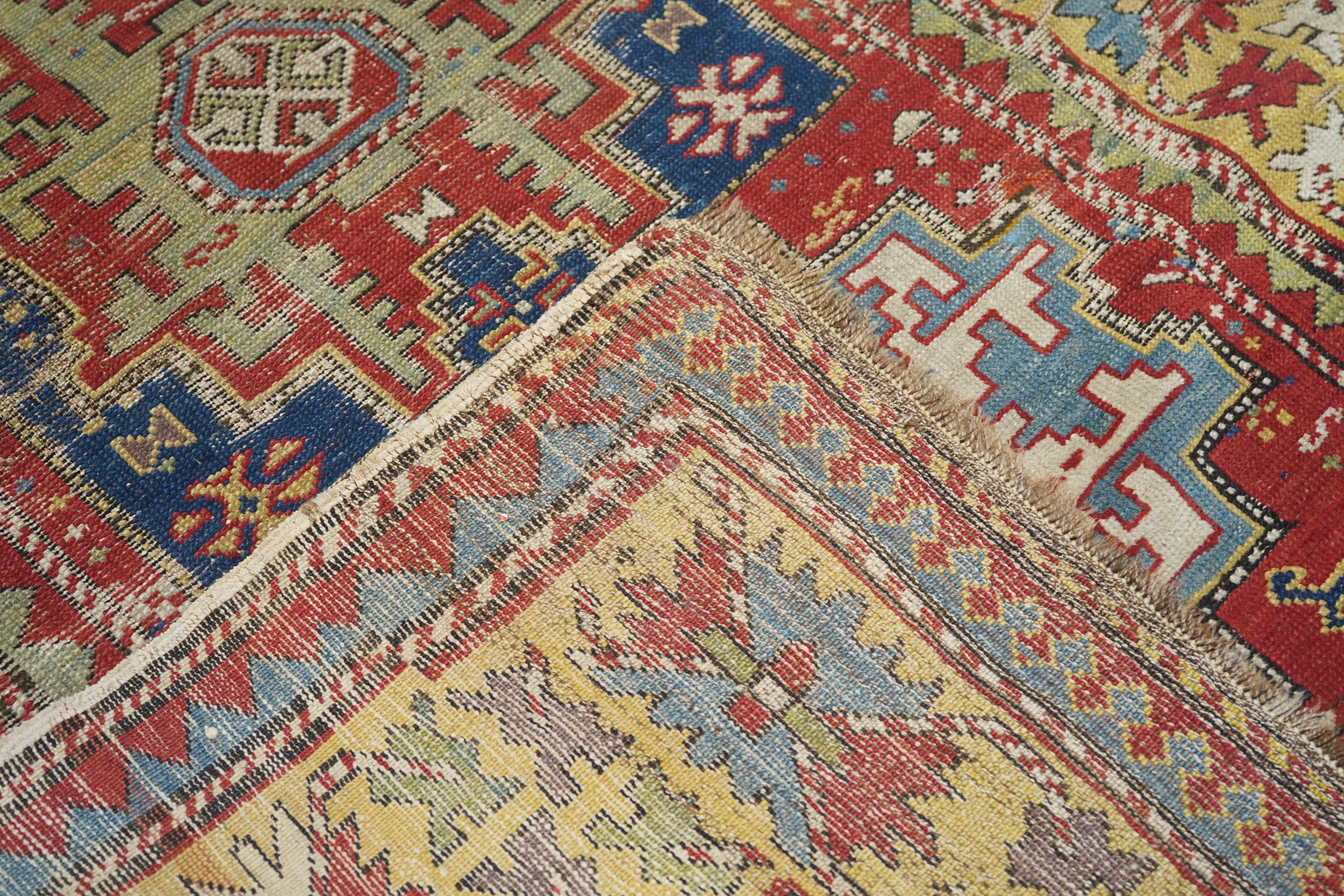 Antique Caucasian Lezgi Rug 4'0'' x 6'9''