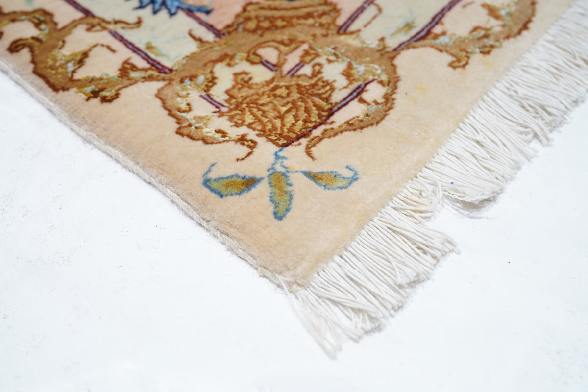 Extremely Fine  Wool & Silk Tabriz Rug 5'0" x 8'0"