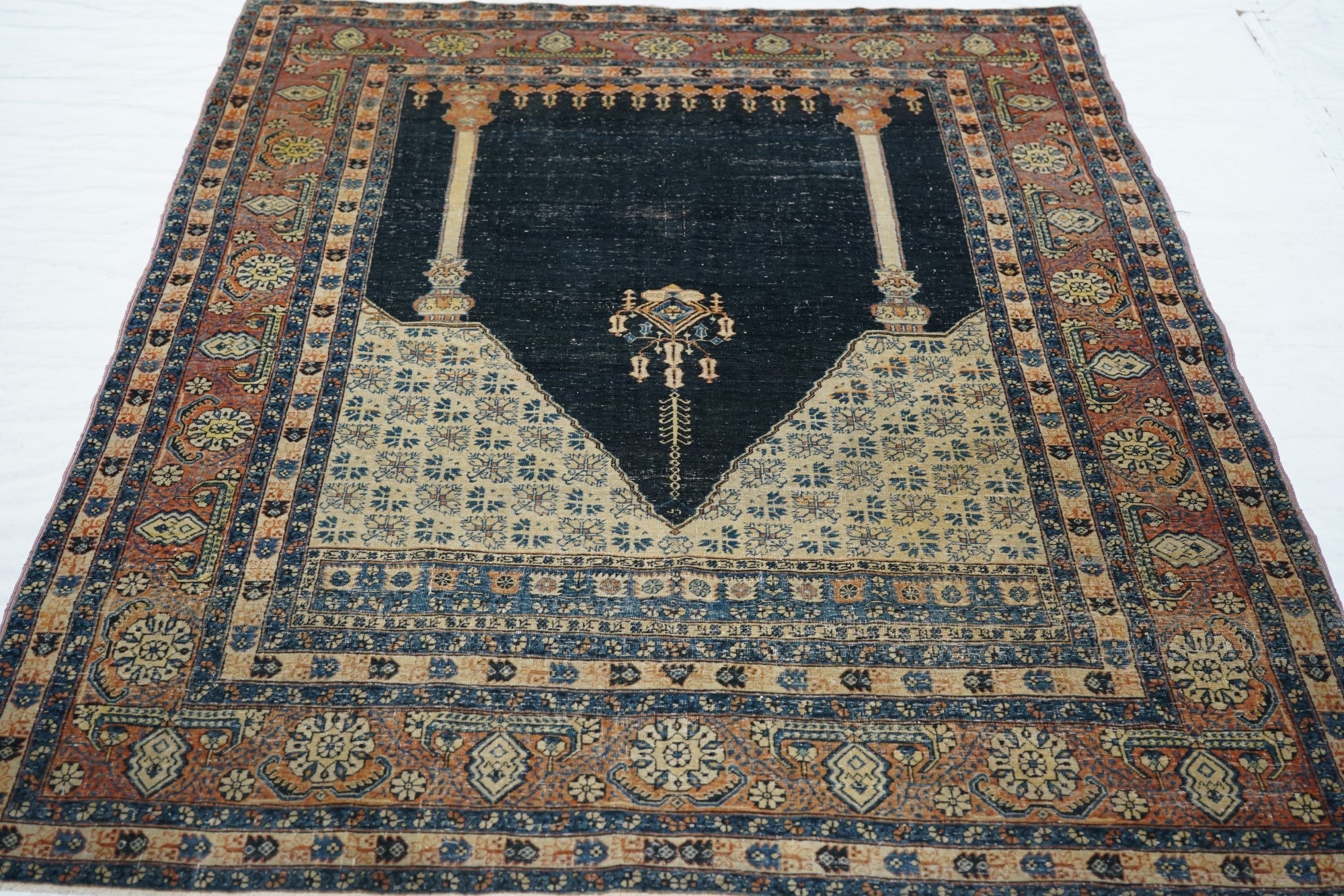 Antique Tabriz Rug 4'5'' x 5'9''