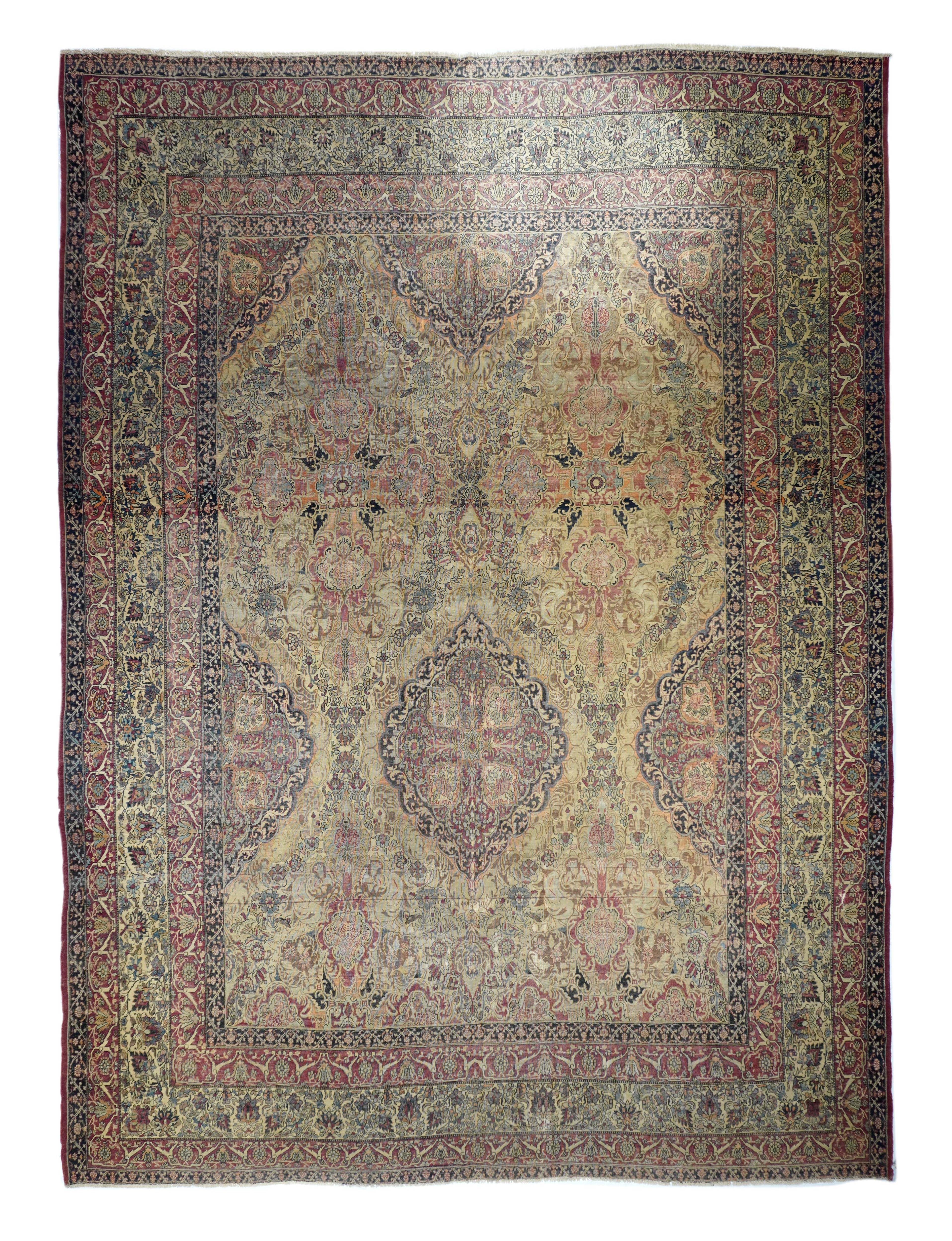Antique Lavar Kerman Rug 10'3'' x 13'5''