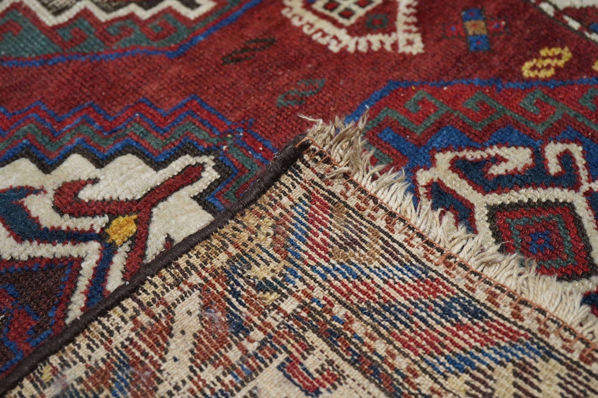 Antique Caucasian Kuba Runner 4'2'' x 12'6''