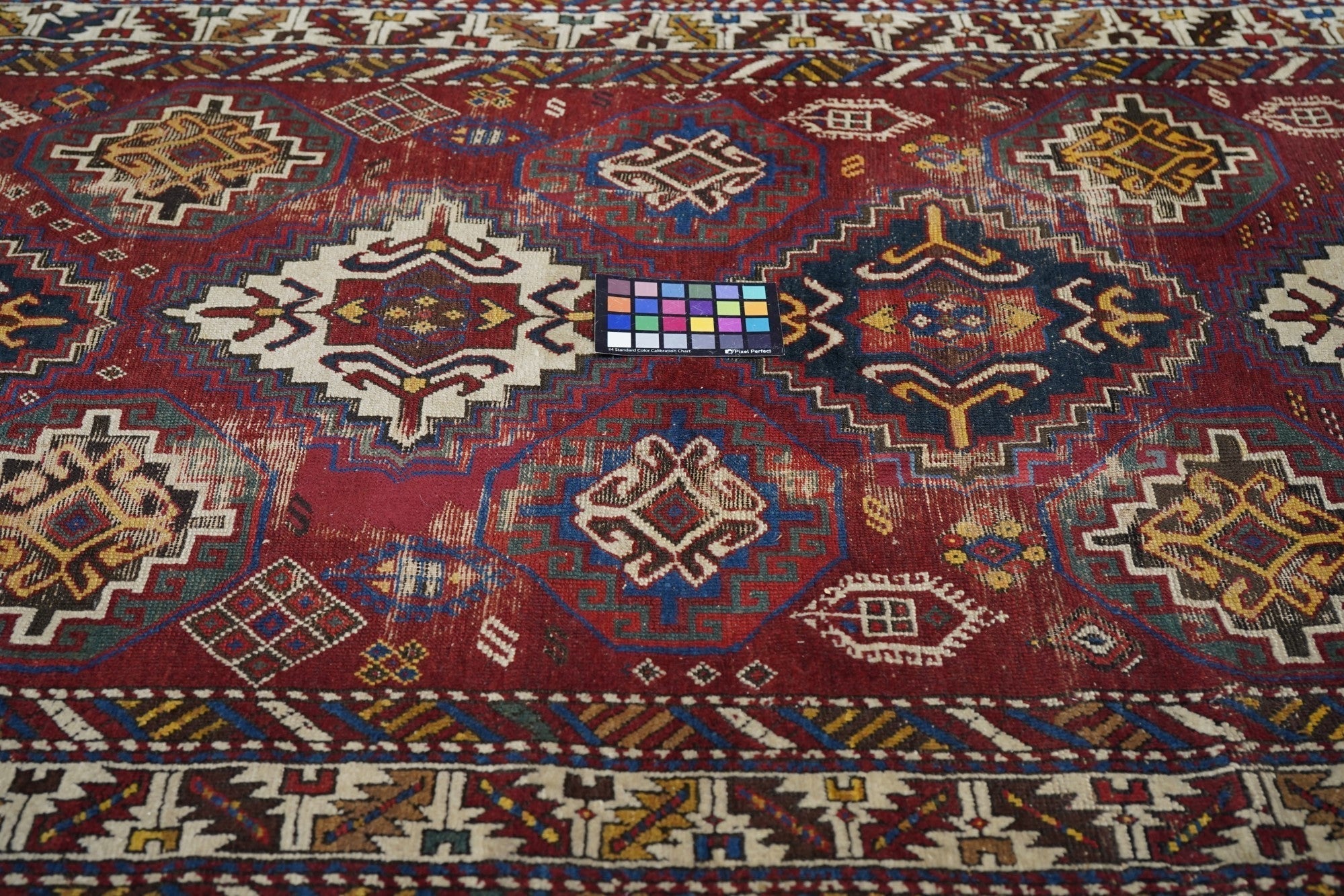 Antique Caucasian Kuba Runner 4'2'' x 12'6''