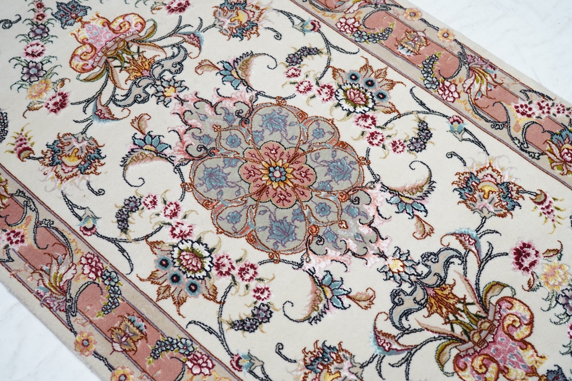 Extremely Fine  Tabriz Woven by the Artist Master Weaver, Wool & Silk Runner 2'9'' x 7'8''