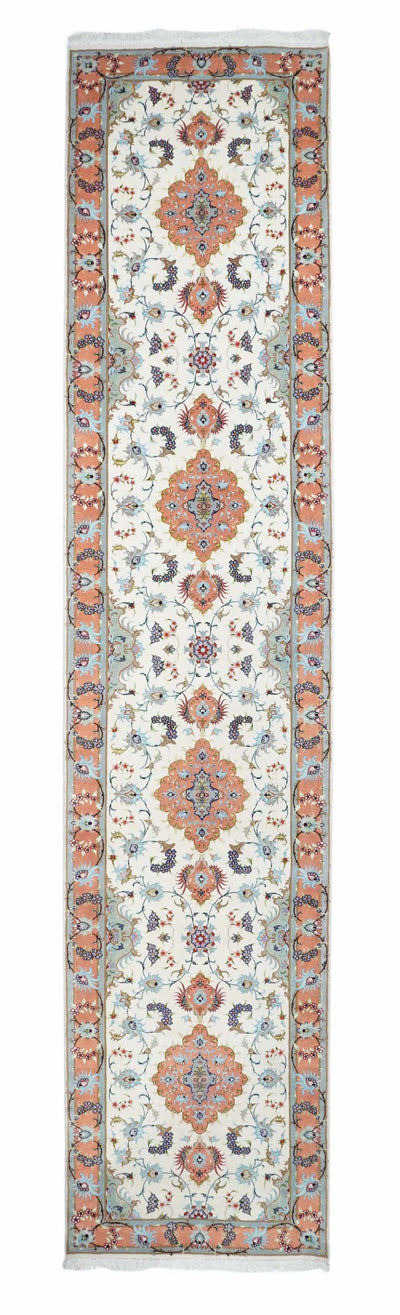 Extremely Fine  Tabriz Woven by the Artist Master Weaver. Wool & Silk Runner 2'9'' x 13'4''